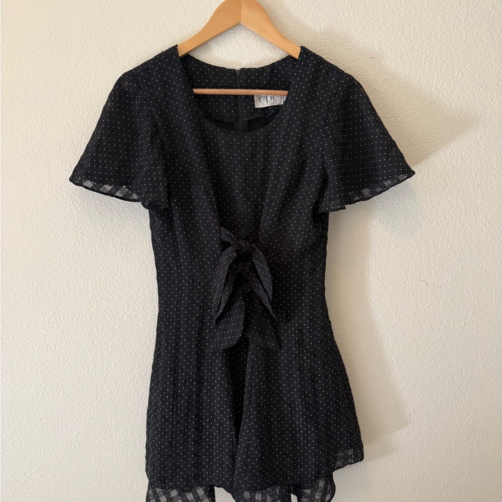 Chic Black Polka Dot Dress